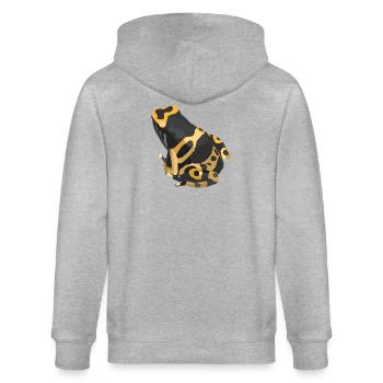 Hummelfrosch Geometrisches Design - Stanley/Stella Unisex Bio-Kapuzenjacke CULTIVATOR  - Grau meliert - Hinten - Luana (180cm)