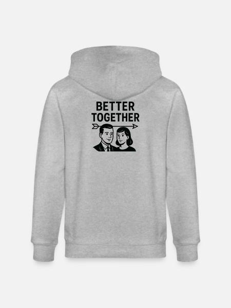 Marriage Love - Better Together - Stanley/Stella CULTIVATOR Unisex Organic Hooded Jacket - heather grey