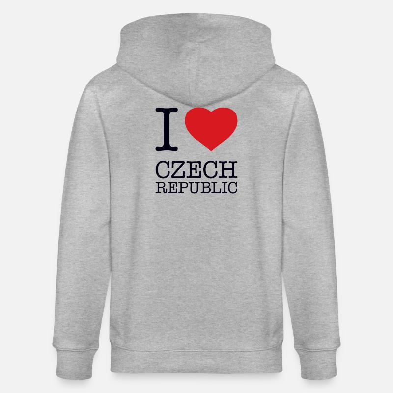 J’adore République tchèque Tschechien - Veste à capuche bio CULTIVATOR Stanley/Stella Unisexe - gris chiné