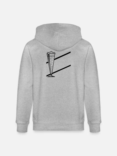 bar glass - Stanley/Stella CULTIVATOR Unisex Organic Hooded Jacket - heather grey