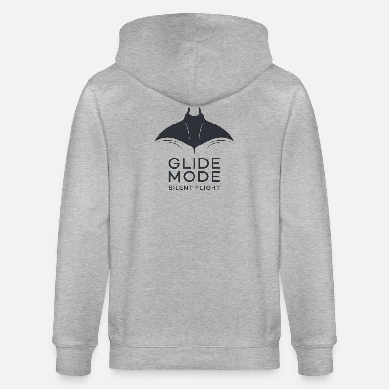 GLIDE MODE – minimalistische Mantarochen-Silhouett - Stanley/Stella Unisex Bio-Kapuzenjacke CULTIVATOR  - Grau meliert