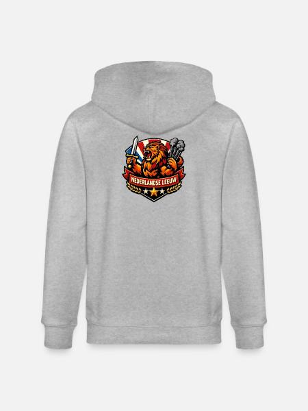 Lion hollandais avec épée et fumée - Veste à capuche bio CULTIVATOR Stanley/Stella Unisexe - gris chiné