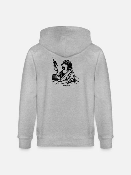 Zeus Wursto's Dachshund - Stanley/Stella CULTIVATOR  Unisex Organic Hooded Jacket - heather grey