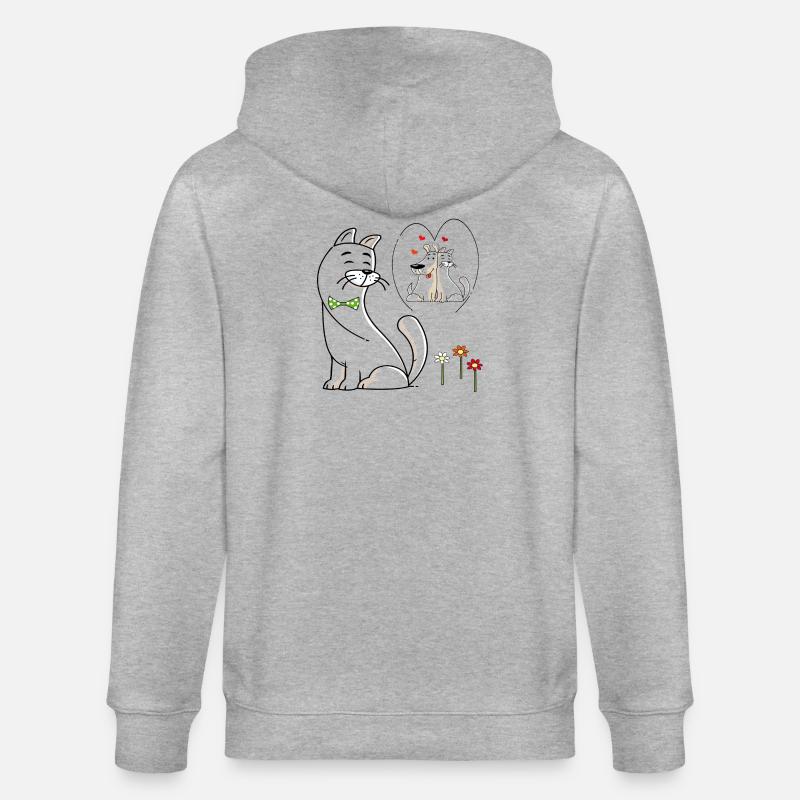 verliebte Katze - Stanley/Stella Unisex Bio-Kapuzenjacke CULTIVATOR  - Grau meliert
