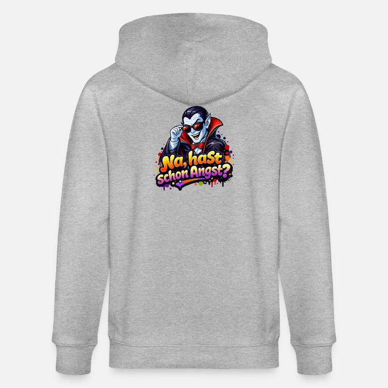 drakula-comic-spruch - Stanley/Stella Unisex Bio-Kapuzenjacke CULTIVATOR  - Grau meliert
