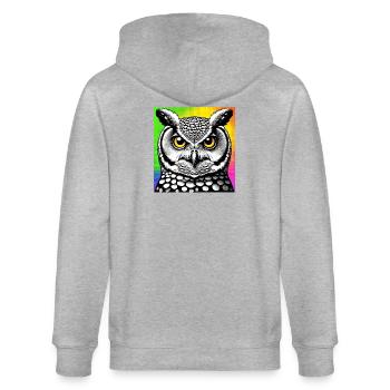 owl - Stanley/Stella CULTIVATOR  Unisex Organic Hooded Jacket - heather grey - Back - Luana (180cm)