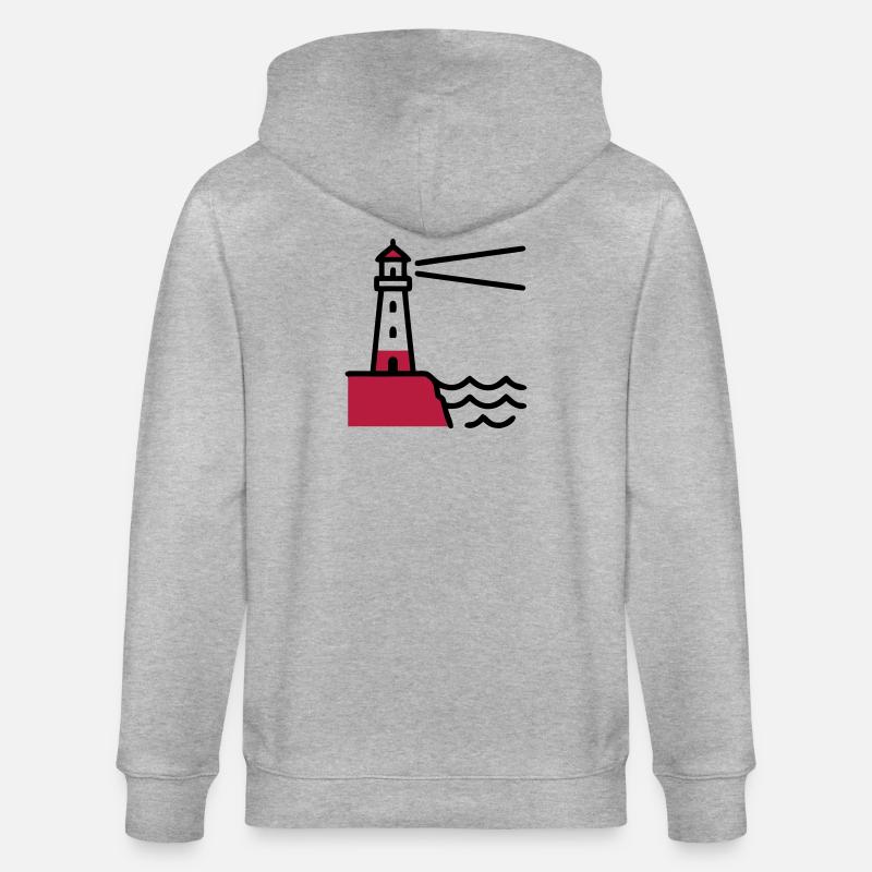 Leuchtturm Küste Maritim Meer - Stanley/Stella Unisex Bio-Kapuzenjacke CULTIVATOR - Grau meliert
