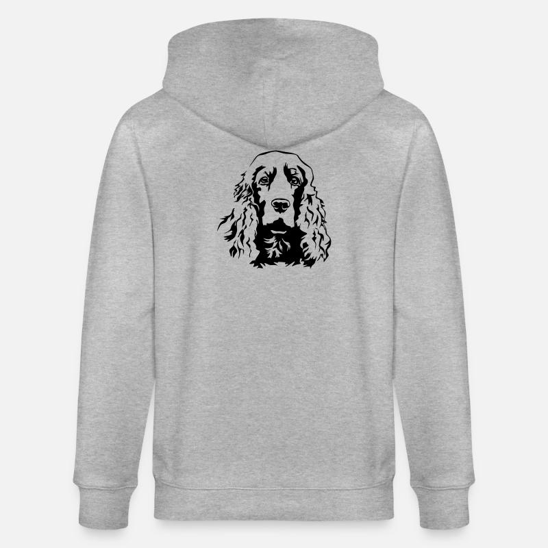 Tête de Cocker Spaniel - Veste à capuche bio CULTIVATOR Stanley/Stella Unisexe - gris chiné