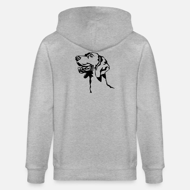Weimaraner Kopf - Stanley/Stella Unisex Bio-Kapuzenjacke CULTIVATOR  - Grau meliert