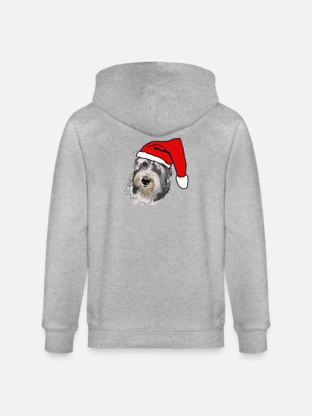 Bearded Collie - Stanley/Stella CULTIVATOR  Unisex Organic Hooded Jacket - heather grey
