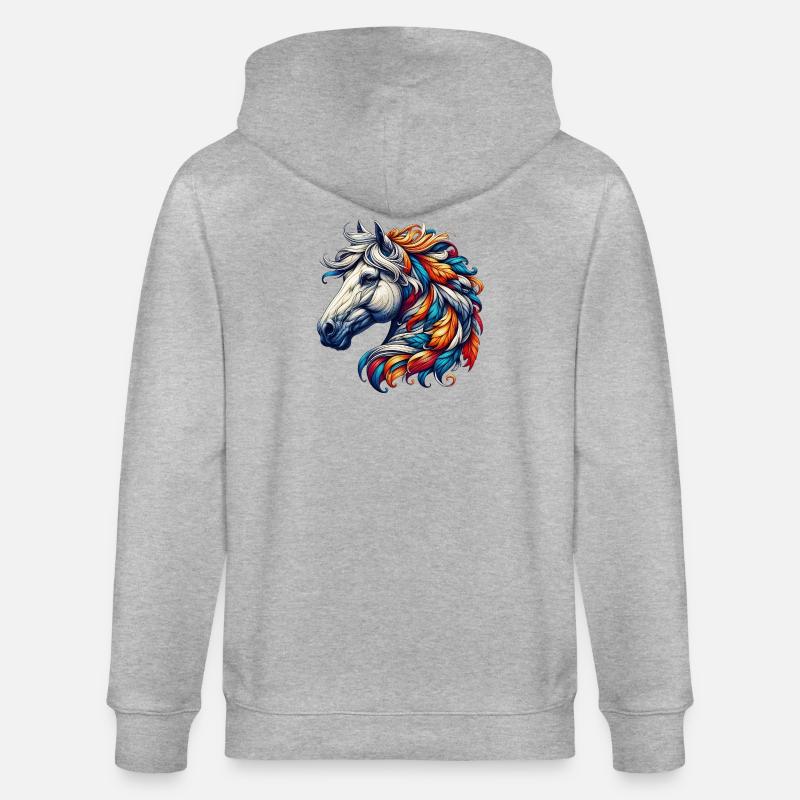 Cheval - Veste à capuche bio CULTIVATOR Stanley/Stella Unisexe - gris chiné