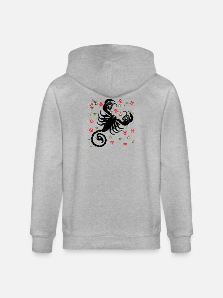 Sternzeichen Stern Logo Skorpion - Stanley/Stella Unisex Bio-Kapuzenjacke CULTIVATOR  - Grau meliert