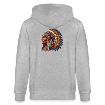 American Indian American Red Skin - Stanley/Stella CULTIVATOR  Unisex Organic Hooded Jacket - heather grey - Back - Luana (180cm)
