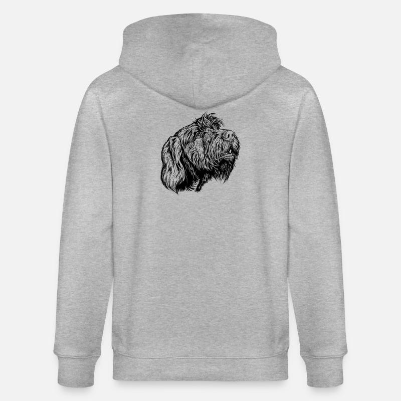 Pudelpointer se joint à la conversation - Veste à capuche bio CULTIVATOR Stanley/Stella Unisexe - gris chiné