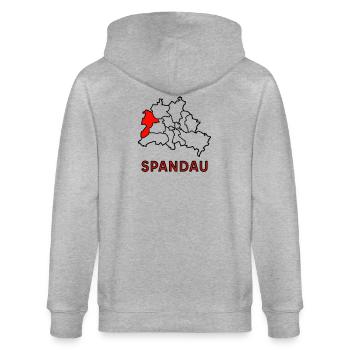 SPANDAU, Stadtteil von Berlin - Stanley/Stella Unisex Bio-Kapuzenjacke CULTIVATOR  - Grau meliert - Hinten - Luana (180cm)