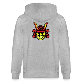 Pixel Samurai 8bit - Stanley/Stella Unisex Bio-Kapuzenjacke CULTIVATOR  - Grau meliert - Hinten - Luana (180cm)