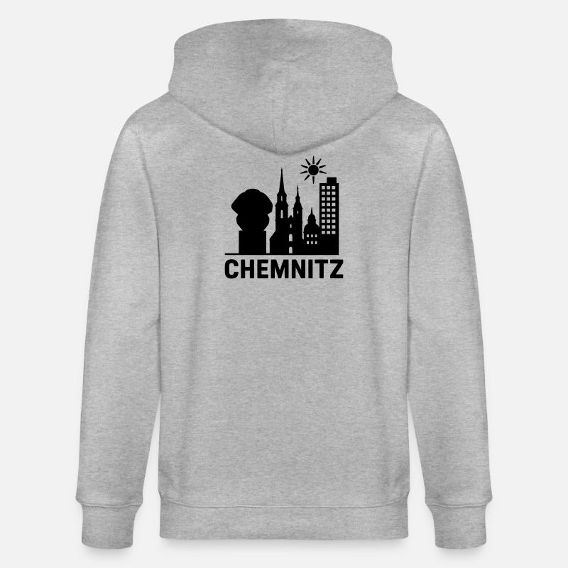Silhouette de l’emprise de Chemnitz - Veste à capuche bio CULTIVATOR Stanley/Stella Unisexe - gris chiné