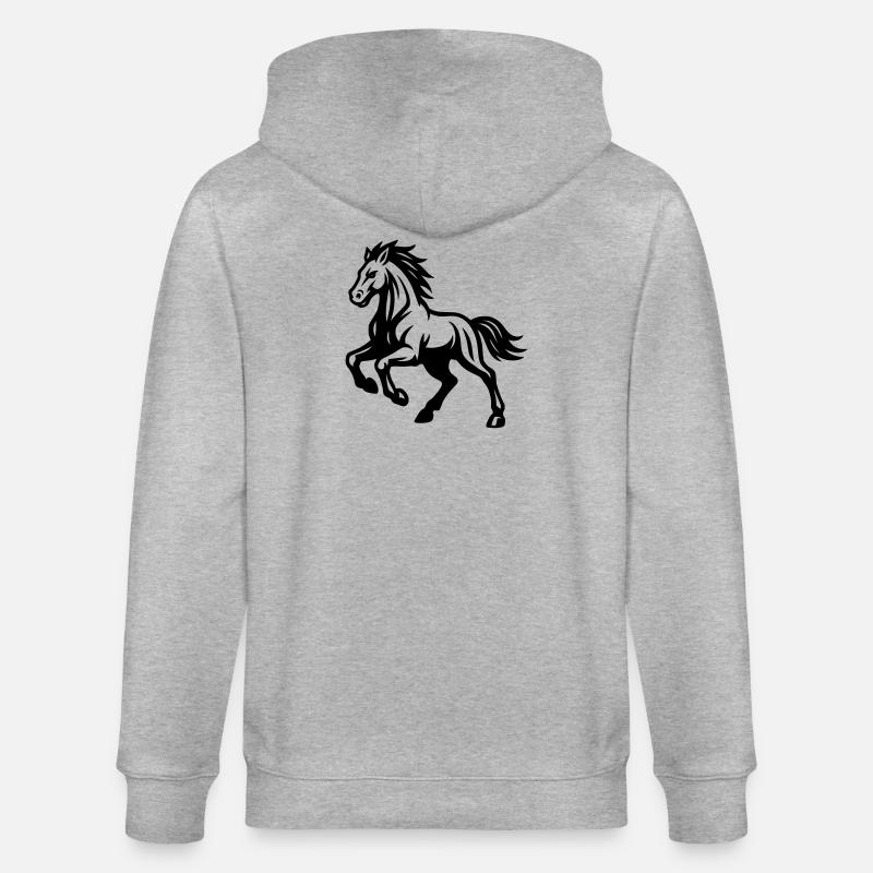 Pferd  - Stanley/Stella Unisex Bio-Kapuzenjacke CULTIVATOR  - Grau meliert