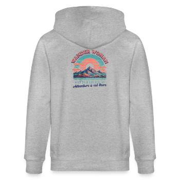 Wander_Woman - Stanley/Stella Unisex Bio-Kapuzenjacke CULTIVATOR  - Grau meliert - Hinten - Luana (180cm)