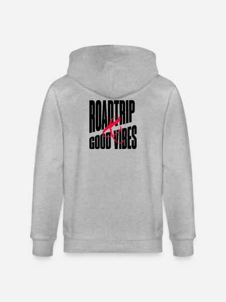 ROAD TRIP VIBES - Stanley/Stella CULTIVATOR Unisex Organic Hooded Jacket - heather grey
