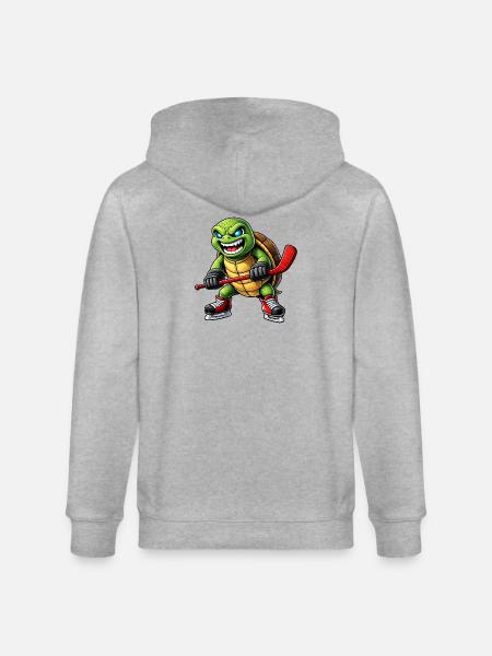 Aggressive Schildkröte Eishockey Spieler Horror - Stanley/Stella CULTIVATOR  Unisex Organic Hooded Jacket - heather grey