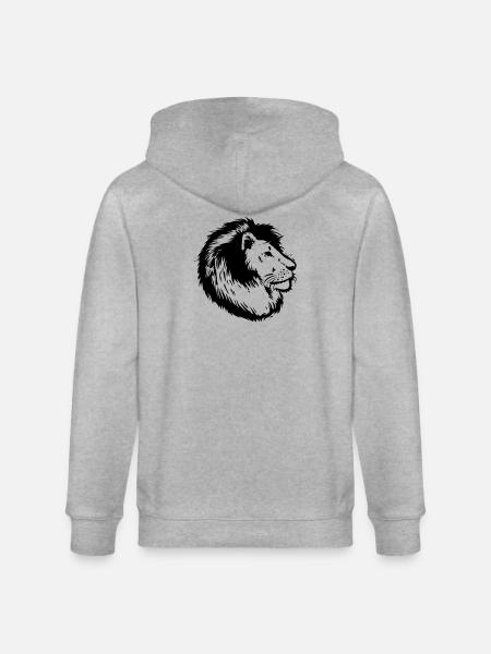 lion - Stanley/Stella CULTIVATOR Unisex Organic Hooded Jacket - heather grey