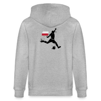 Fußball Spieler Explosion Polen EM 2024 Symbol - Stanley/Stella Unisex Bio-Kapuzenjacke CULTIVATOR  - Grau meliert - Hinten - Luana (180cm)