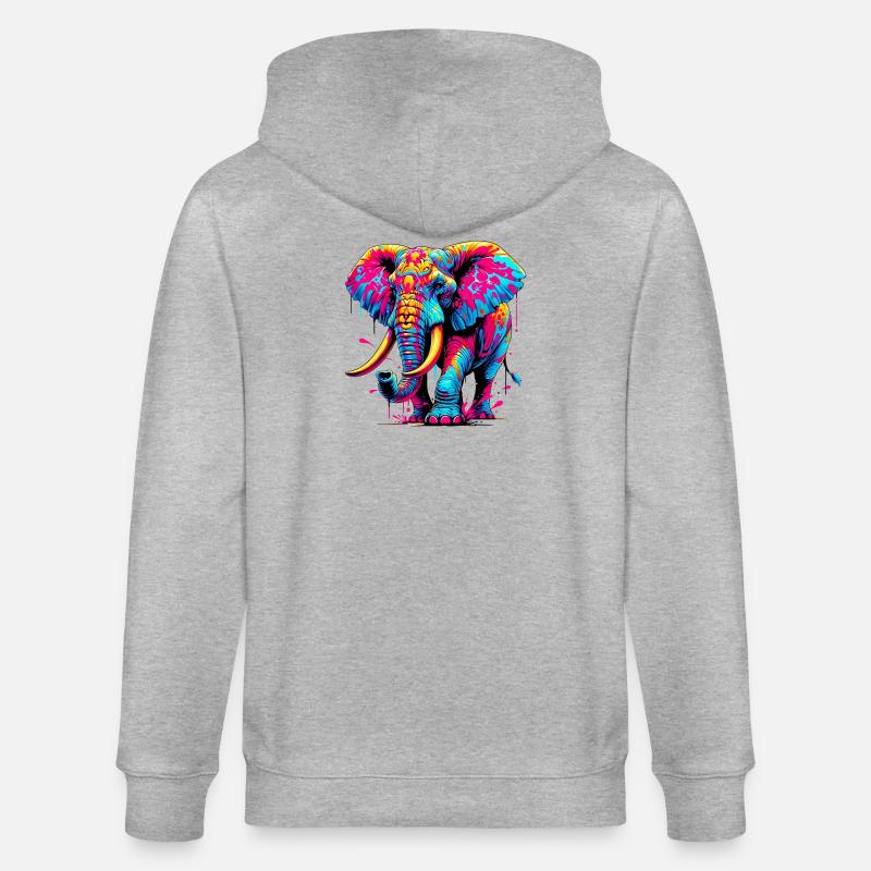 Éléphant - Veste à capuche bio CULTIVATOR Stanley/Stella Unisexe - gris chiné