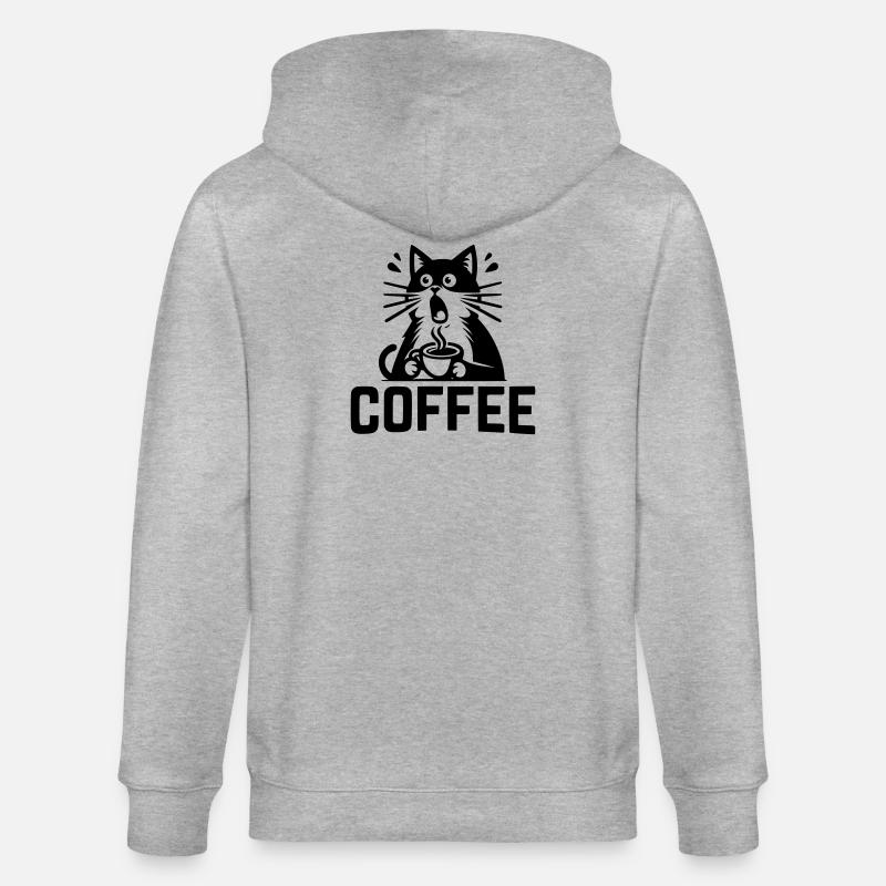 Katzen-Kaffee - Stanley/Stella Unisex Bio-Kapuzenjacke CULTIVATOR - Grau meliert