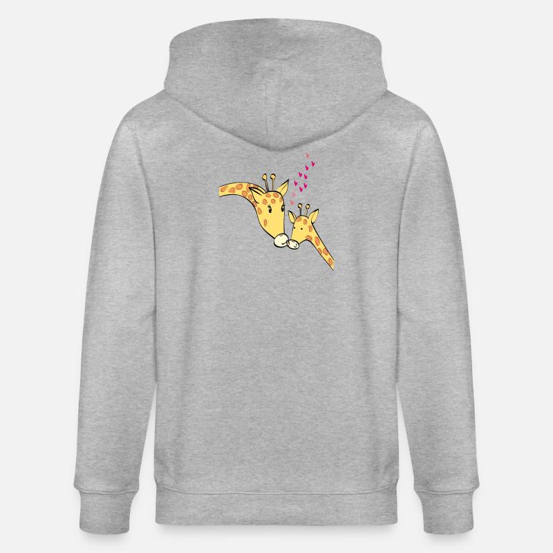 Girafes amoureuses - Veste à capuche bio CULTIVATOR Stanley/Stella Unisexe - gris chiné