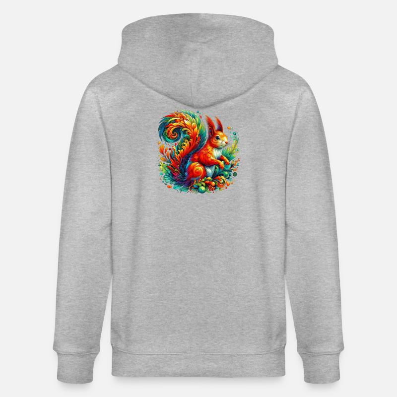 Eichhörnchen - Stanley/Stella Unisex Bio-Kapuzenjacke CULTIVATOR  - Grau meliert