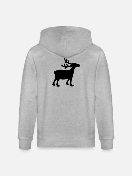 Rentier Xmas 1 - Stanley/Stella Unisex Bio-Kapuzenjacke CULTIVATOR  - Grau meliert