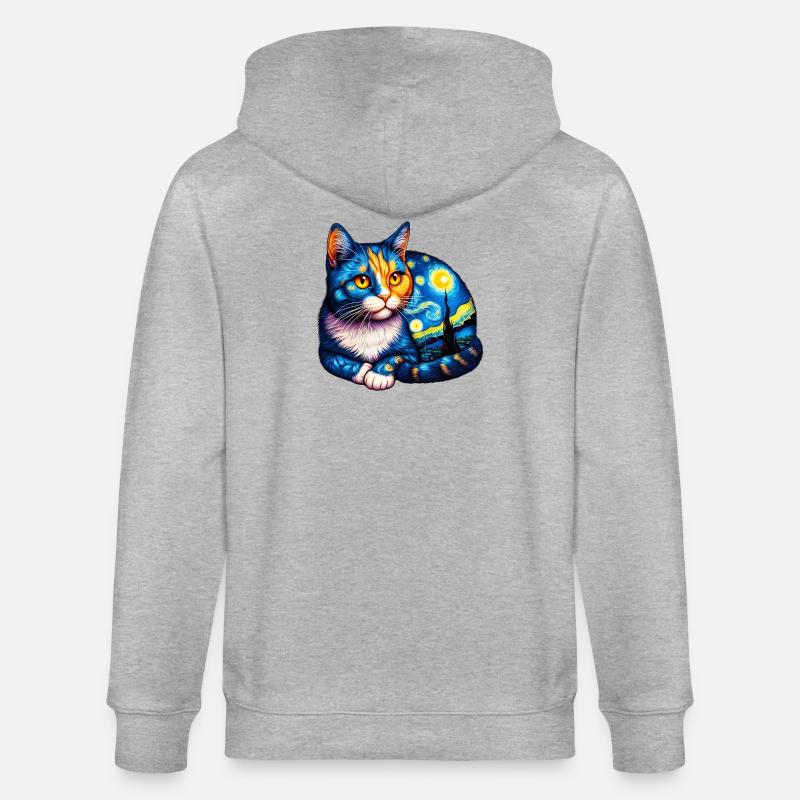 Chat - Veste à capuche bio CULTIVATOR Stanley/Stella Unisexe - gris chiné