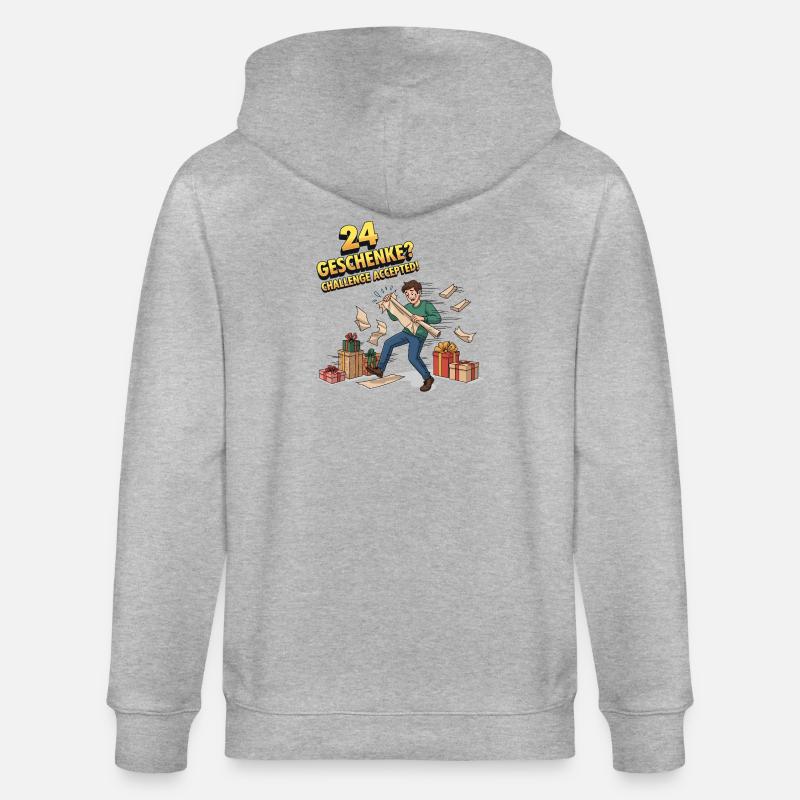 24 Geschenke? Challenge Accepted ! - Stanley/Stella Unisex Bio-Kapuzenjacke CULTIVATOR  - Grau meliert