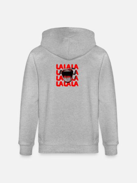 LALA Scream Typography - Stanley/Stella CULTIVATOR  Unisex Organic Hooded Jacket - heather grey