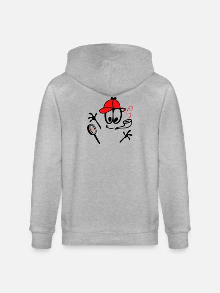 Detektiv mit Pfeife - Stanley/Stella Unisex Bio-Kapuzenjacke CULTIVATOR  - Grau meliert