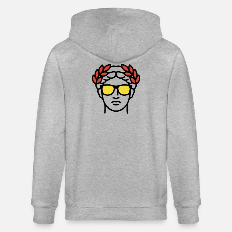 Römische Statue Sonnenbrille Antike Kunst - Stanley/Stella Unisex Bio-Kapuzenjacke CULTIVATOR  - Grau meliert