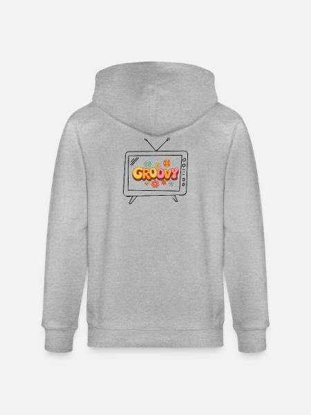 Groovy Floral 70s Bubble Letters - Stanley/Stella CULTIVATOR  Unisex Organic Hooded Jacket - heather grey