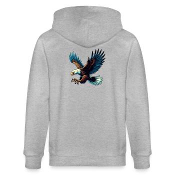 Adler - Stanley/Stella Unisex Bio-Kapuzenjacke CULTIVATOR  - Grau meliert - Hinten - Luana (180cm)