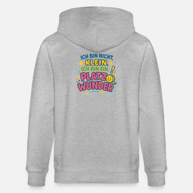 Ich bin ein Platzwunder Spruch - Stanley/Stella Unisex Bio-Kapuzenjacke CULTIVATOR  - Grau meliert