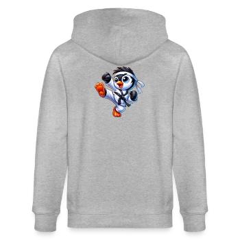 Mignons Penguin Karate Kick Arts Martiaux - Veste à capuche bio CULTIVATOR Stanley/Stella Unisexe - gris chiné - Dos - Luana (180cm)
