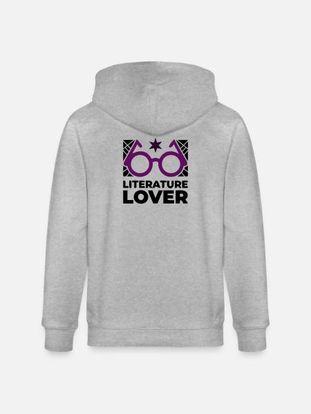 Literature Lover Brille Text - Stanley/Stella Unisex Bio-Kapuzenjacke CULTIVATOR - Grau meliert