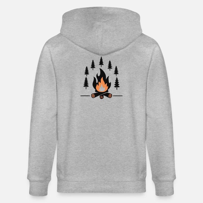 Cozy Campfire Forest - Stanley/Stella CULTIVATOR  Unisex Organic Hooded Jacket - heather grey