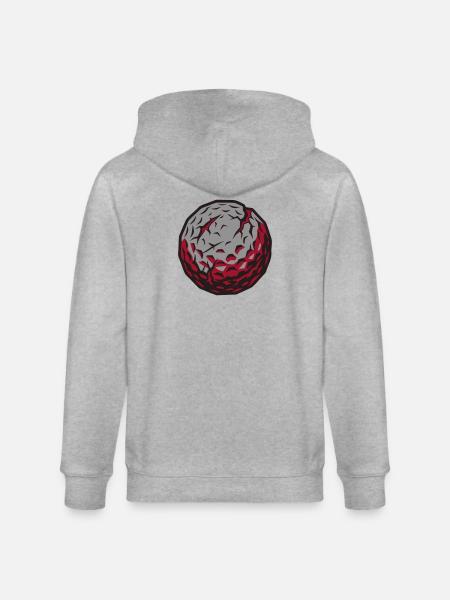 Golfball Meteorit Logo - Stanley/Stella Unisex Bio-Kapuzenjacke CULTIVATOR - Grau meliert