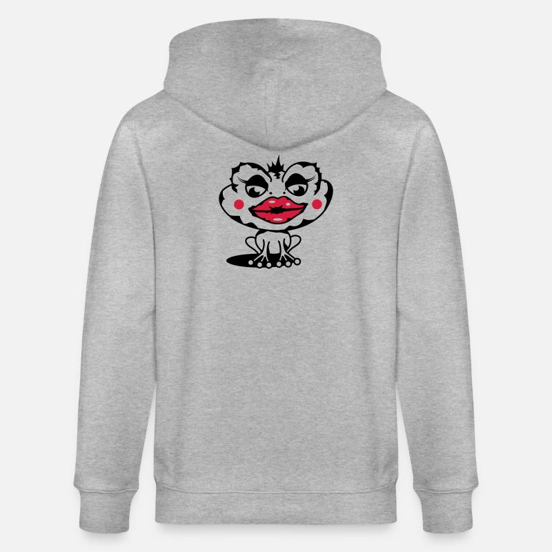Eine Kröte mit dicker Lippe - Stanley/Stella Unisex Bio-Kapuzenjacke CULTIVATOR  - Grau meliert