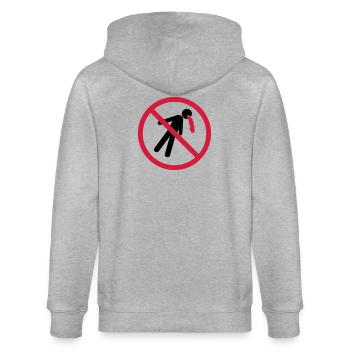 vomir interdit bouclier pas de sang drôle vomi - Veste à capuche bio CULTIVATOR Stanley/Stella Unisexe - gris chiné - Dos - Luana (180cm)