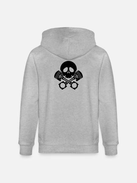 schädel kolben motor - Stanley/Stella Unisex Bio-Kapuzenjacke CULTIVATOR - Grau meliert