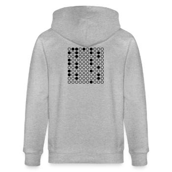 Nerdy Design "Primzahlen" bis 100 - Stanley/Stella Unisex Bio-Kapuzenjacke CULTIVATOR  - Grau meliert - Hinten - Luana (180cm)