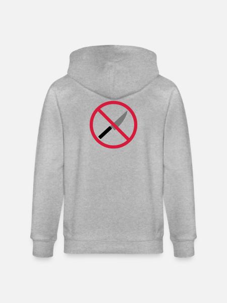 Forbidden sign knife - Stanley/Stella CULTIVATOR Unisex Organic Hooded Jacket - heather grey