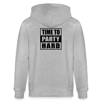 Time to Party Hard devise pour les fêtards drôles - Veste à capuche bio CULTIVATOR Stanley/Stella Unisexe - gris chiné - Dos - Luana (180cm)
